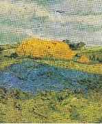 Vincent Van Gogh Heuschober an einem Regentag oil on canvas